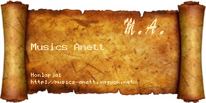 Musics Anett névjegykártya
